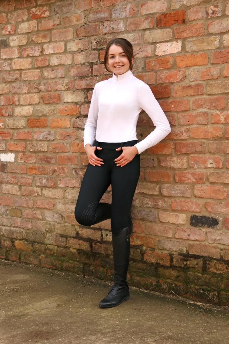 Hy Equestrian Glacial Softshell Riding Tights - Black-5